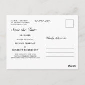 Rustic Burgundy Floral Mason Jar Save the Date Postkarte (Rückseite)