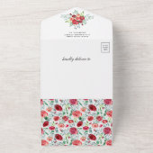 Rustic Burgundy Floral Pumpkin Baby Dusche All In One Einladung (Außenbereich)