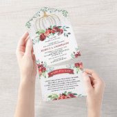 Rustic Burgundy Floral Pumpkin Baby Dusche All In One Einladung (Abreißen)