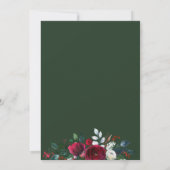 Rustic Burgundy Green Christmas Dinner Party Einladung (Rückseite)