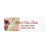 Rustic Burgundy Maroon Rose Floral Art Address (Vorne)