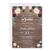 Rustic Burgundy Marsala Floral Brautparty