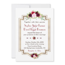Rustic Burgundy Marsala Floral Gold Hochzeit im He