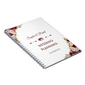 Rustic Burgundy Marsala Floral Wedding Planner Notizblock (Rechte Seite)
