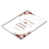Rustic Burgundy Marsala Floral Wedding Planner Notizblock (Linke Seite)