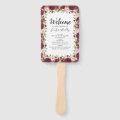 Rustic Burgundy Marsala Floral Wedding Program Fächer (Vorderseite)