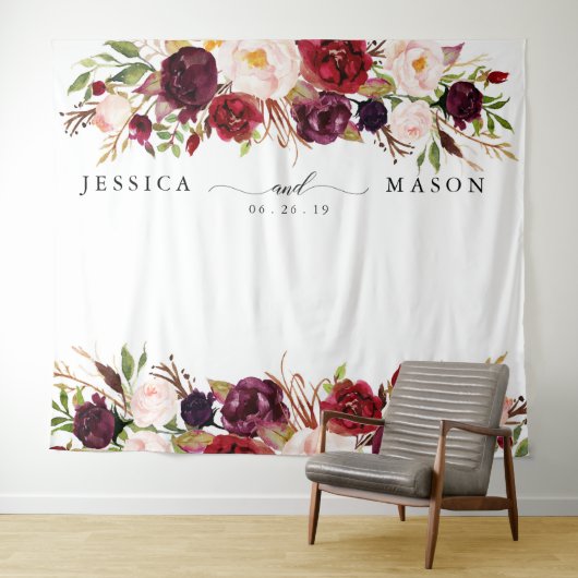 Rustic Burgundy Marsala Horz Backdrop Foto Stand Wandteppich (Beispiel (Horizontal))