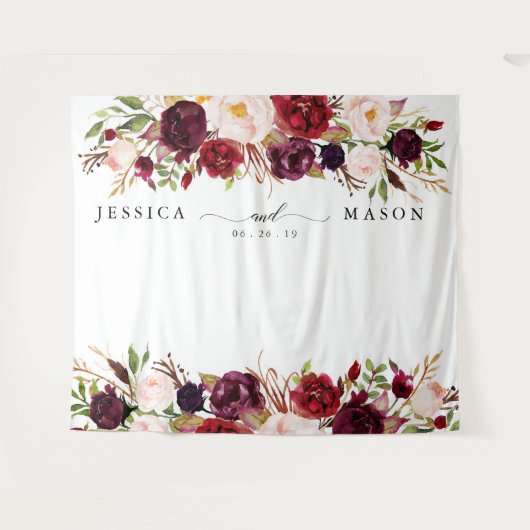 Rustic Burgundy Marsala Horz Backdrop Foto Stand Wandteppich (Vorderseite (Horizontal))