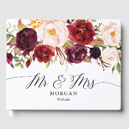 Rustic Burgundy Marsala Wedding Guest Book Gästebuch