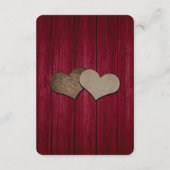 Rustic Burgundy Mason Jar Wood Unterkunft Card Begleitkarte (Rückseite)