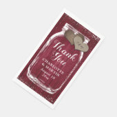 Rustic Burgundy Mason Jar Wood Vielen Dank für Ihr Serviette (Ecke)