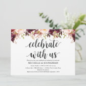 Rustic Burgundy Post Wedding Einladungskarten (Stehend Vorderseite)