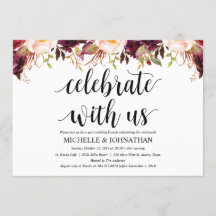 Rustic Burgundy Post Wedding Einladungskarten