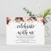 Rustic Burgundy Post Wedding Einladungskarten (Stehend Vorderseite)