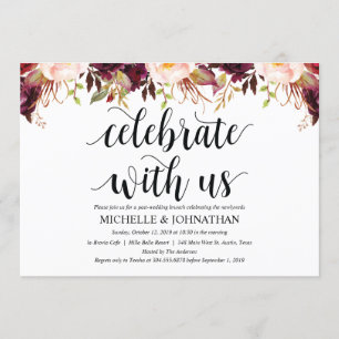 Rustic Burgundy Post Wedding Einladungskarten