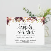 Rustic Burgundy Post Wedding Einladungskarten (Stehend Vorderseite)