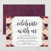 Rustic Burgundy Post Wedding Einladungskarten (Vorne/Hinten)