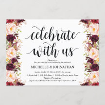 Rustic Burgundy Post Wedding Einladungskarten