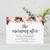 Rustic Burgundy Post Wedding Einladungskarten (Stehend Vorderseite)