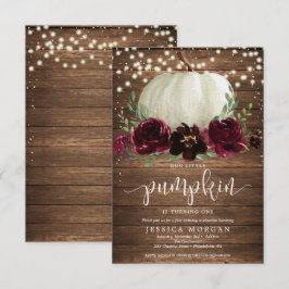 Rustic Burgundy Pumpkin Erster Geburtstag Einladun Einladung