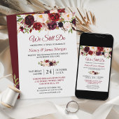 Rustic Burgundy Red Floral Wedding Vow Erneuerung Einladung