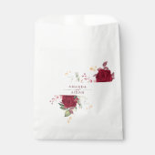 Rustic Burgundy Red Rose Floral Wedding Geschenktütchen (Vorderseite)