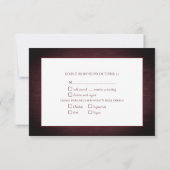 Rustic Burgundy Silver Winter Wood Wedding RSVP Karte (Rückseite)
