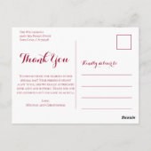 Rustic Burgundy Wood Sunflower Wedding Vielen Dank Postkarte (Rückseite)