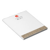 Rustic burlap apple teachers gift notepad notizblock (angewinkelt)