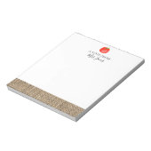 Rustic burlap apple teachers gift notepad notizblock (Rotiert)