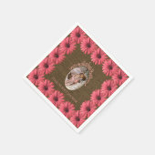 Rustic Burlap Baby Dusche | Blumenrosa Brown Serviette (Ecke)