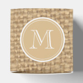 Rustic Burlap Background Monogram Geschenkschachtel (Oben)