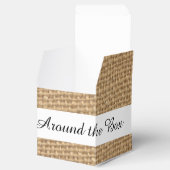 Rustic Burlap Background Monogram Geschenkschachtel (Geöffnet)