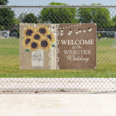 Rustic Burlap Barn Wedding Sonnenblume Mason Jar Banner (Insitu)