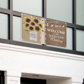 Rustic Burlap Barn Wedding Sonnenblume Mason Jar Banner (Äußeres Gebäude)