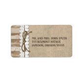 Rustic Burlap Barn Wood Twine Address Labels Adressaufkleber (Vorne)