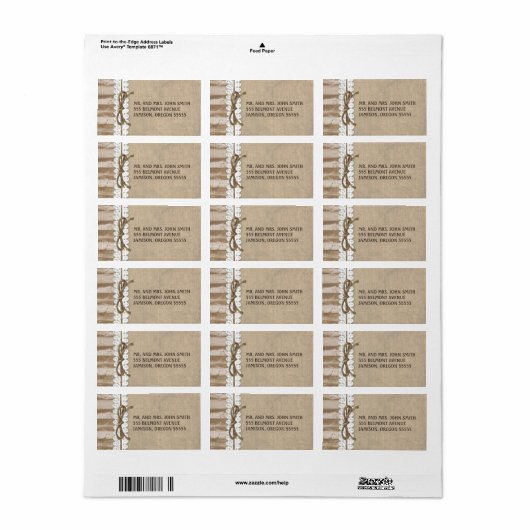 Rustic Burlap Barn Wood Twine Address Labels Adressaufkleber (Vorne)