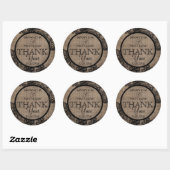 Rustic Burlap Black Lace Danke Label Runder Aufkleber (Blatt)