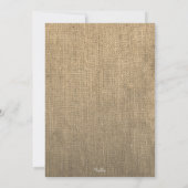 Rustic Burlap Blumenstrauß BABY Dusche laden ein Einladung (Rückseite)