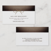 Rustic Burlap Bow, Discount Voucher Rabattkarte (Vorne/Hinten)