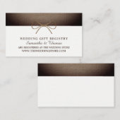 Rustic Burlap Bow, Gift Registry Begleitkarte (Vorne/Hinten)