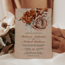 Rustic Burlap Burnt Orange Rose Terracotta Wedding