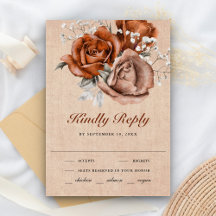 Rustic Burlap Burnt Orange Rose Terracotta Wedding