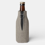 Rustic Burlap Classic Monogram Flaschenkühler (Flasche Rückseite)