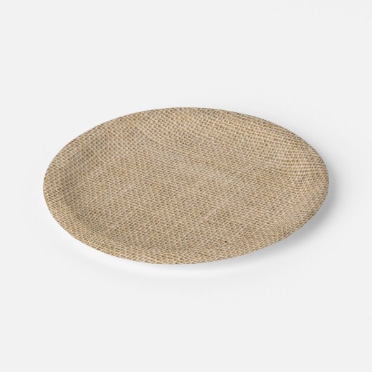 Rustic Burlap Custom Party Paper Teller (Schrägansicht)