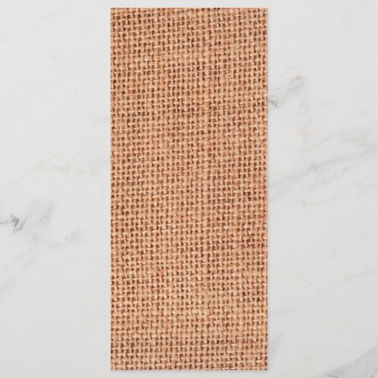 Rustic Burlap Custom Wedding Menü Menükarte (Rückseite)