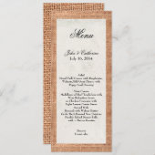 Rustic Burlap Custom Wedding Menü Menükarte (Vorne/Hinten)