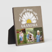 Rustic Burlap Daisy Foto Collage Oma Geschenk Fotoplatte (Vorderseite)