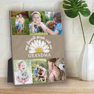 Rustic Burlap Daisy Foto Collage Oma Geschenk Fotoplatte