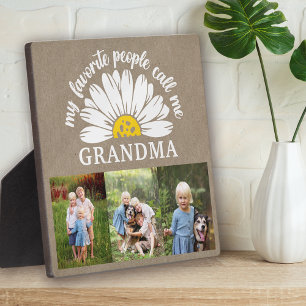 Rustic Burlap Daisy Foto Collage Oma Geschenk Fotoplatte